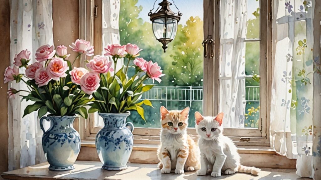 18 双子。花瓶も同じニャン
