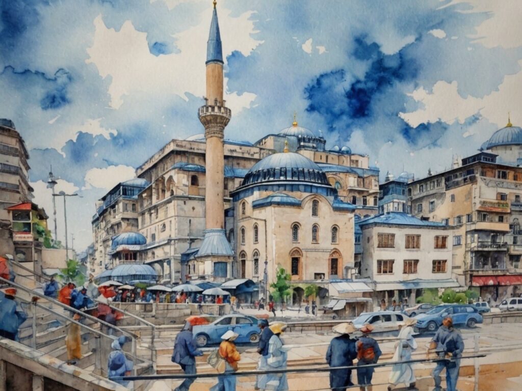 イスタンブールの魅力(AI水彩画)