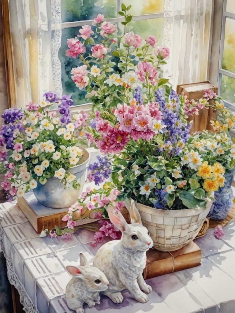 53_54 秋の朝 花いっぱいでお出迎え