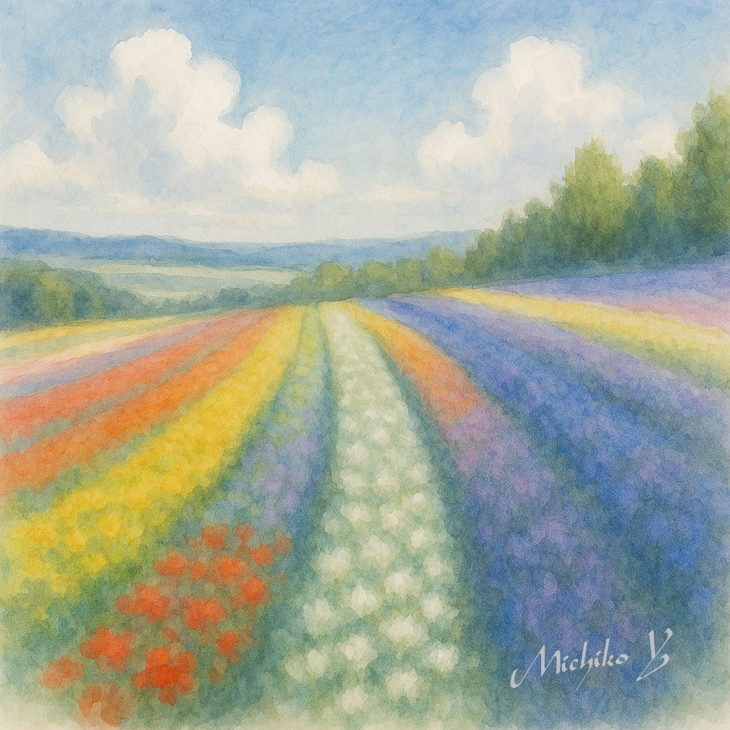 Microsoft Copilotで絵を描く
北海道富良野の花畑