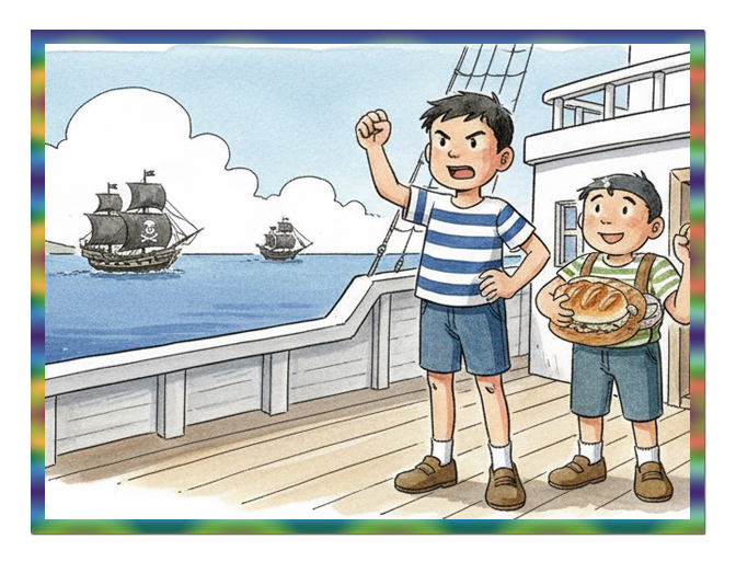 山田みち子とGeminiで共創した差し絵。サミー、高らかに宣言。これから素晴らしい夢を実現するぞ。