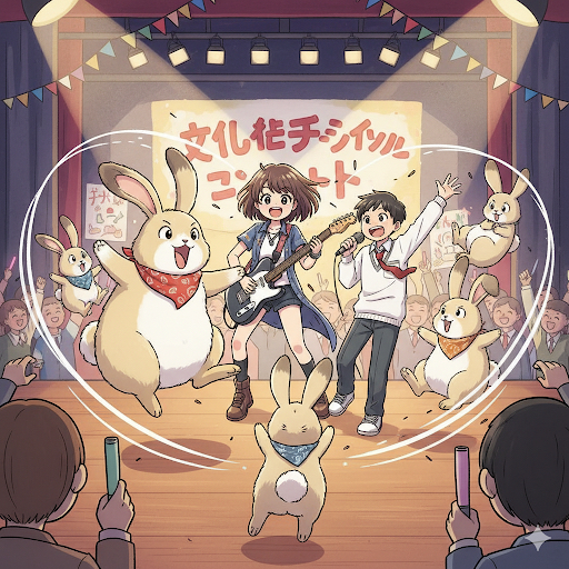 ぴょんぴょん物語
文化祭イベント会場でコンサート