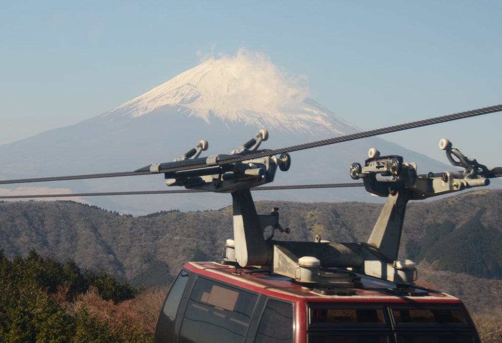 芦ノ湖ロープウェイと富士山、